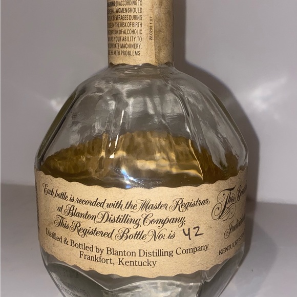 Blanton's Single Barrel Bourbon Whiskey Empty Bottle 750 ml , no cork. - Picture 2 of 5